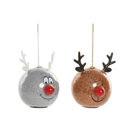 Dekoráció akasztós rénszarvas LED-es 8x9,5x10,5 cm 2 féle