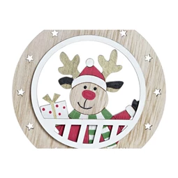 Dekoráció akasztós rénszarvas, mikulás 10x0,5x13 cm 2 féle