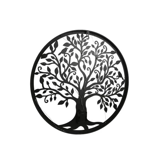 Dekoráció falra, LED-es fa 60x2x60 cm