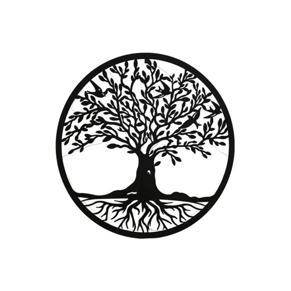 Dekoráció falra LED-es fa 60x2x60 cm