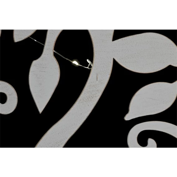 Dekoráció falra, LED-es fa minta 40x2x40 cm