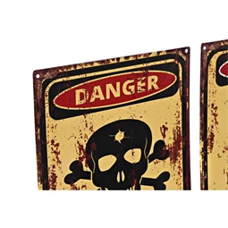 Dekoráció falra "Danger" felirattal  20x1x25 cm 2 féle