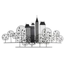 Dekoráció falra, épület 105x6x56 cm