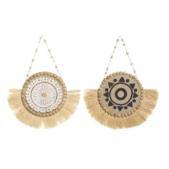 Dekoráció falra, fonott, bojtos 52x3,2x66 cm 2 féle