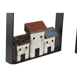 Dekoráció falra, házak 18x3x15 cm 2 féle