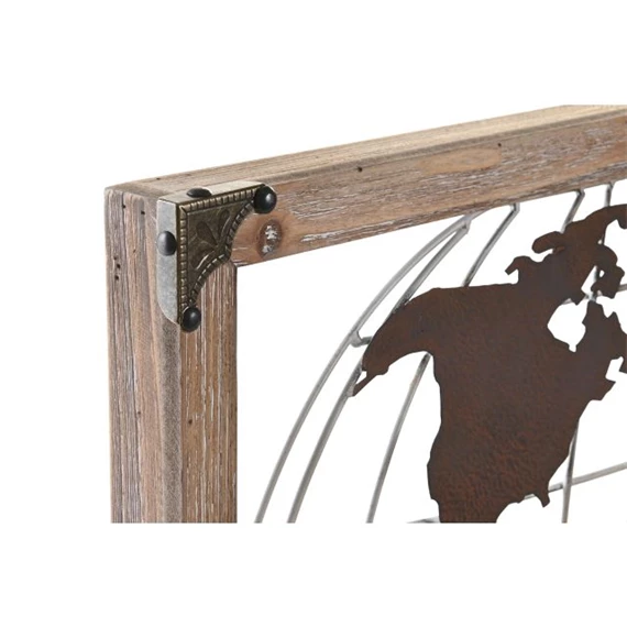 Dekoráció falra, világtérkép 75x6x46 cm