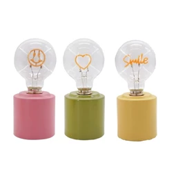 Dekoráció fényforrás villanykörte 8x8x18 cm 3 féle