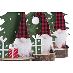 Dekoráció fenyőfa 8x8x19 cm 3 féle