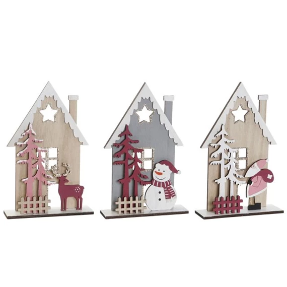 Dekoráció ház 16x4,5x24,6 cm 3 féle