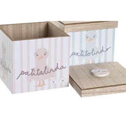 Dekoráció doboz, kacsás 11,5x11,5x11 cm 2 féle