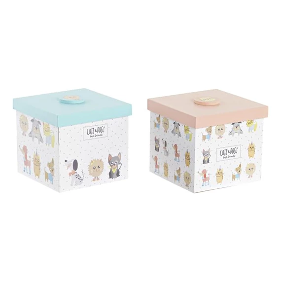 Dekoráció kutyás, macskás 11,5x11,5x11 cm 2 féle