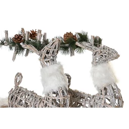 Dekoráció szett LED-es rénszarvas 60x30x37 cm S/3