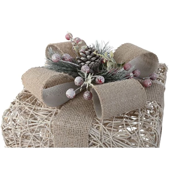 Dekoráció ajándékdoboz szett, LED-es 26x26x30 cm S/3