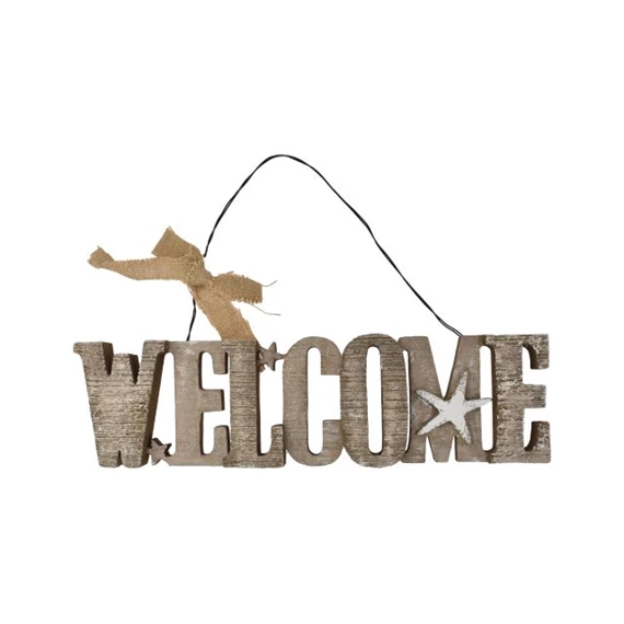 Dekoráció "Welcome" felirattal, akasztós 40x2x11 cm