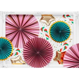 Dekorációs rozetták bordó 26-43 cm S/3