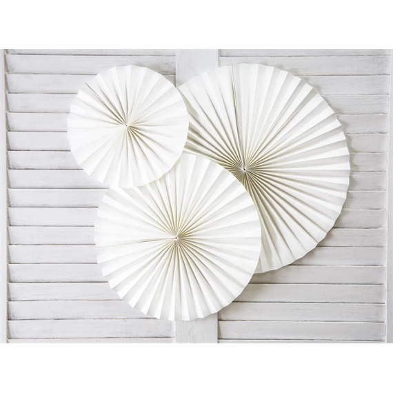 Dekorációs rozetták törtfehér 40 cm, 32 cm, 23 cm S/3