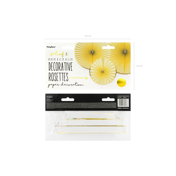 Dekorációs rozetták yummy, világossárga S/3
