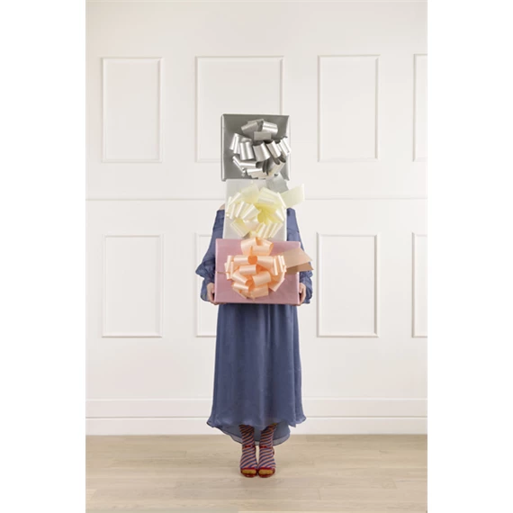 Dekorációs masni DIY halvány púderrózsaszín 30 cm