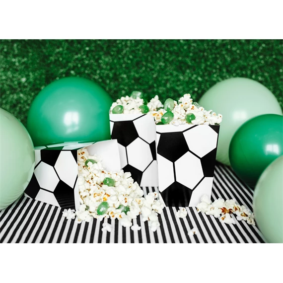 Dobozok popcornhoz foci, mix, 7x7x12 cm S/6