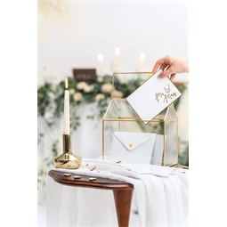 Esküvői kártyadoboz arany 13x21x21cm