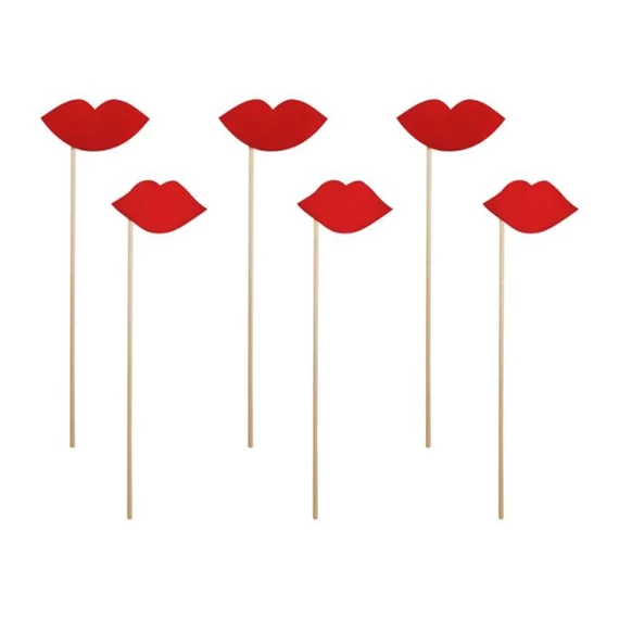 Esküvői kellék száj 24cm piros S/6