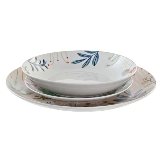 Étkészlet virágos 27x27x3 cm S/18