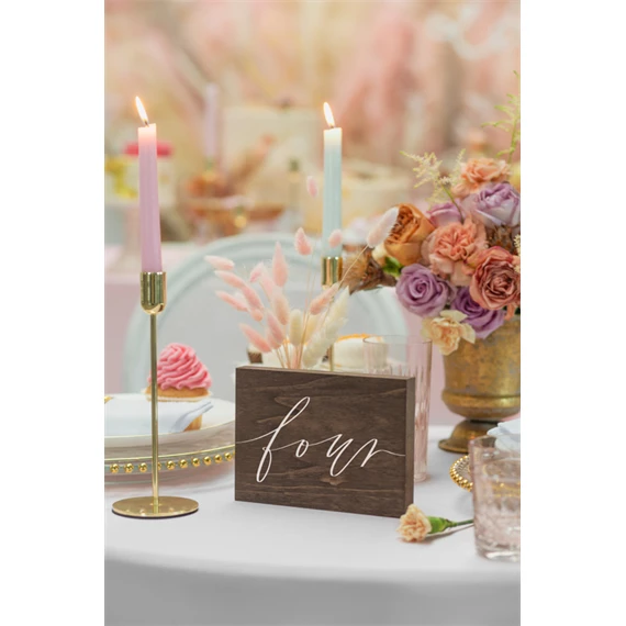 Fa asztalszám négyes 2x18x12,5 cm