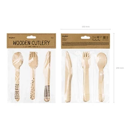 Fa evőeszköz fekete 16 cm S/18