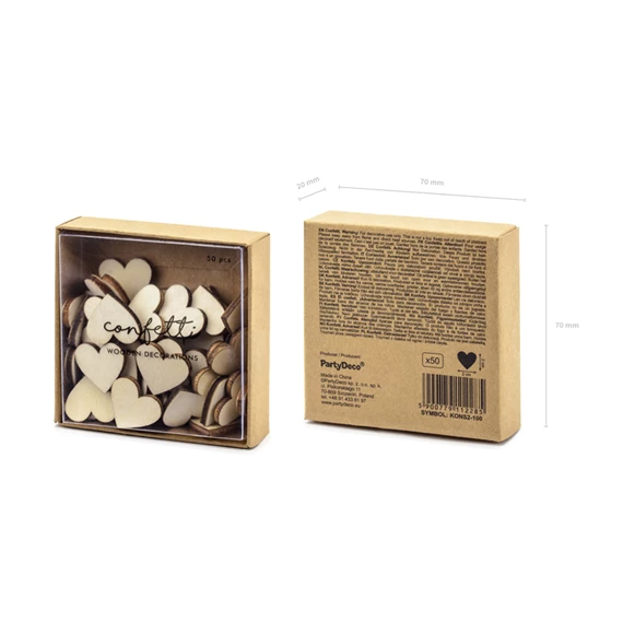 Fa konfetti szívek 2x2 cm S/50