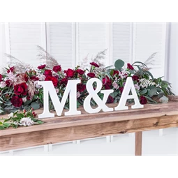 Fa tábla &, fehér, 19,5x20,5 cm