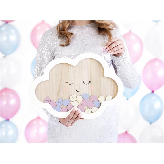 Fa vendégkönyv felhő alakú 30,5x43 cm