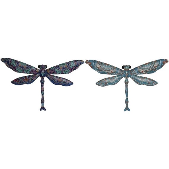 Fali dekoráció szitakötő 46x1x28 cm 2 féle