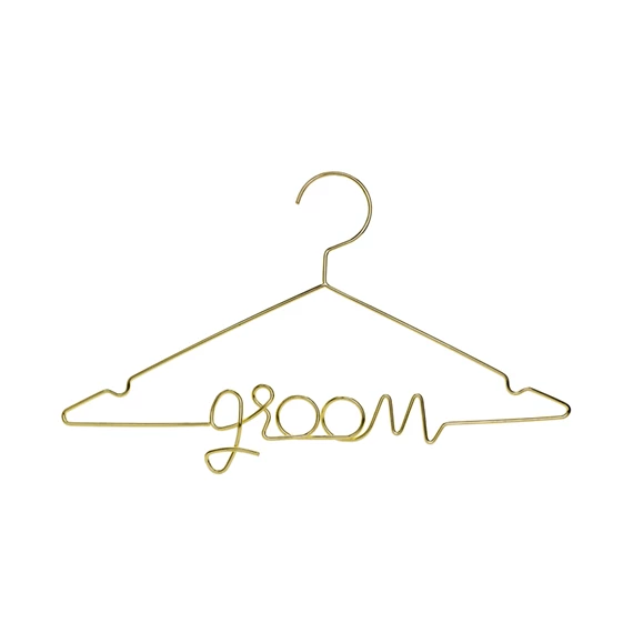 Fém vállfa vőlegény arany 45x27 cm