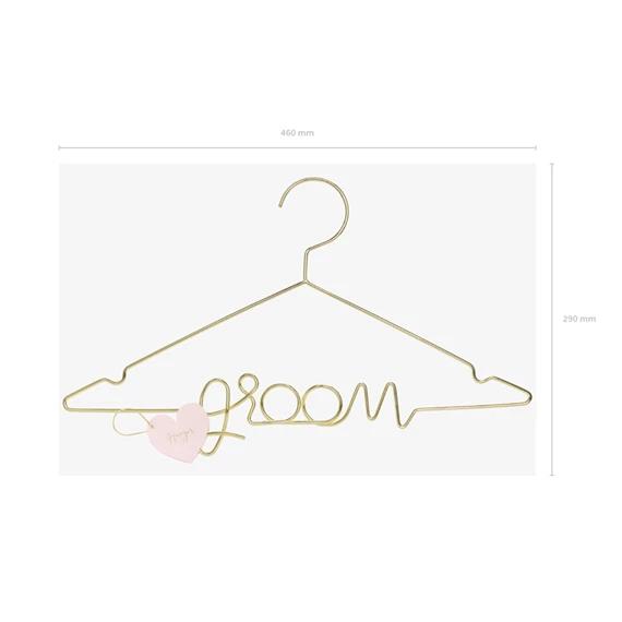 Fém vállfa vőlegény arany 45x27 cm