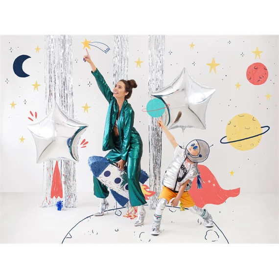 Fényes lufi 30 cm ezüst S/50