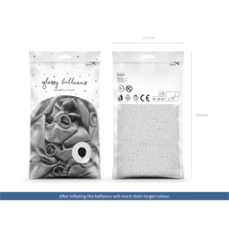 Fényes lufi 30 cm ezüst S/50