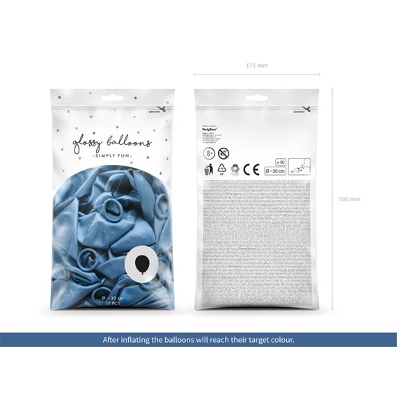Fényes lufi 30 cm kék S/50
