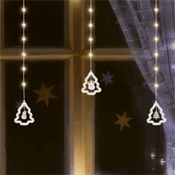 Fényfüggöny fenyőfa figurával 110 DOT LED-es, kültéri-beltéri, melegfehér 2,7 m