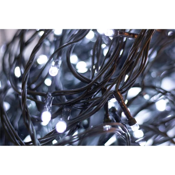 Fényfüzér 8 programmal, 240 LED-es, kültéri-beltéri, hidegfehér 24 m