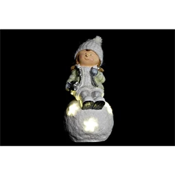 Figura LED-es kisfiú, kislány 21,5x20x39 cm 2 féle