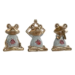 Figura jógázó béka 12x8,7x15,5 cm 3 féle