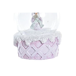 Figura gömb hóemberrel 7x7x9 cm 2 féle