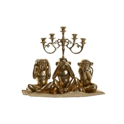 Figura gyertyatartó majmokkal 22x8x18 cm