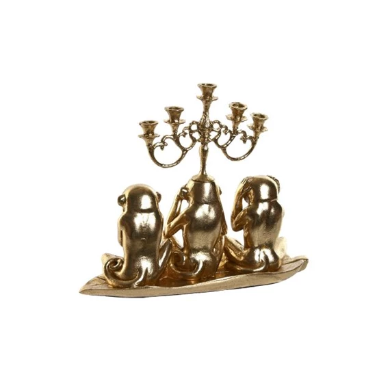 Figura gyertyatartó majmokkal 22x8x18 cm