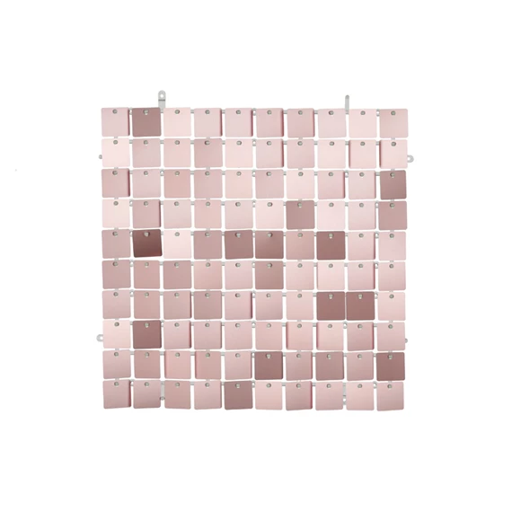 Flitter háttérpanel négyzet alakú rózsaarany 30x30 cm