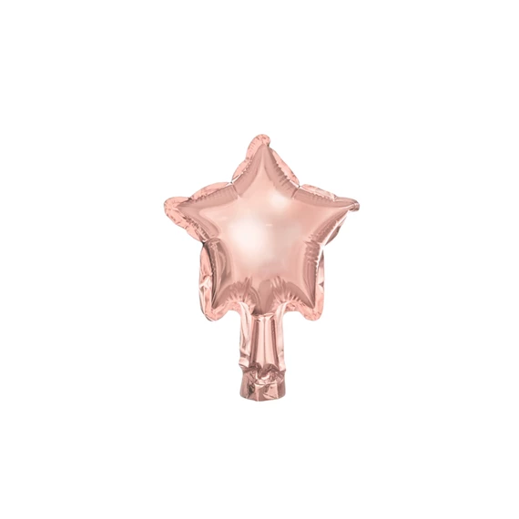 Fólia lufi csillagok 12 cm rózsaarany S/25