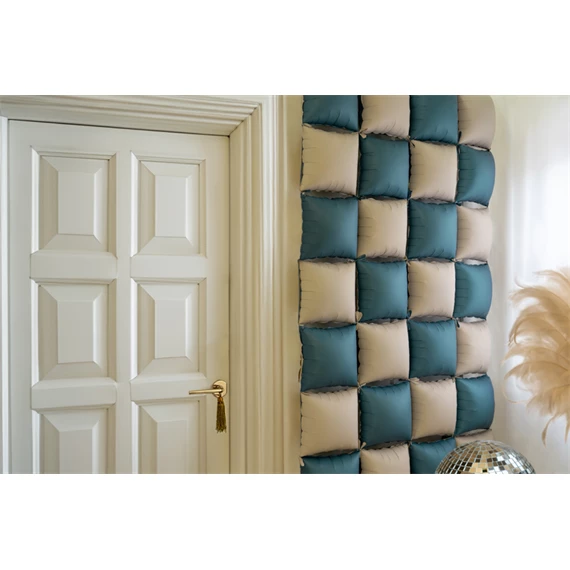 Fólia lufi függöny kétoldalas négyzet, bézs-tengerészkék, 35x35 cm S/4