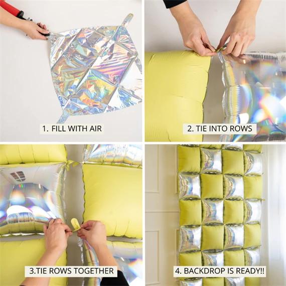 Fólia lufi függöny kétoldalas négyzet, ködös kék, 35x35 cm S/4