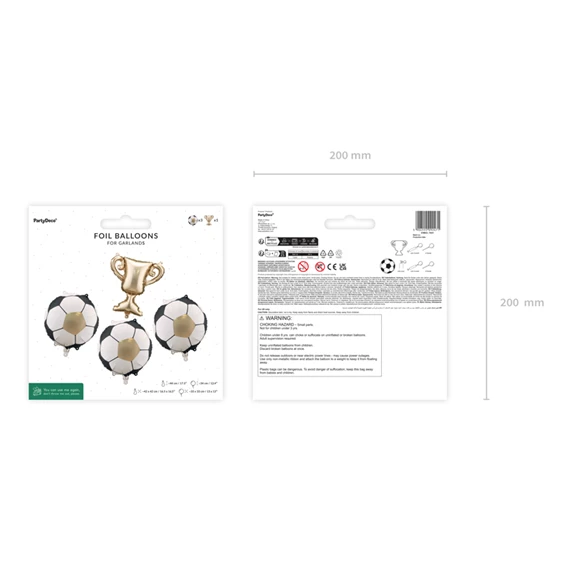 Fólia lufi girlandokhoz trófea labdákkal 33x33 cm és 34 cm vegyes S/4