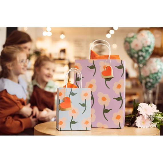 Fólia lufi szív virágokkal 45 cm mix